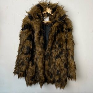 Monki Fur Coat XSmall
